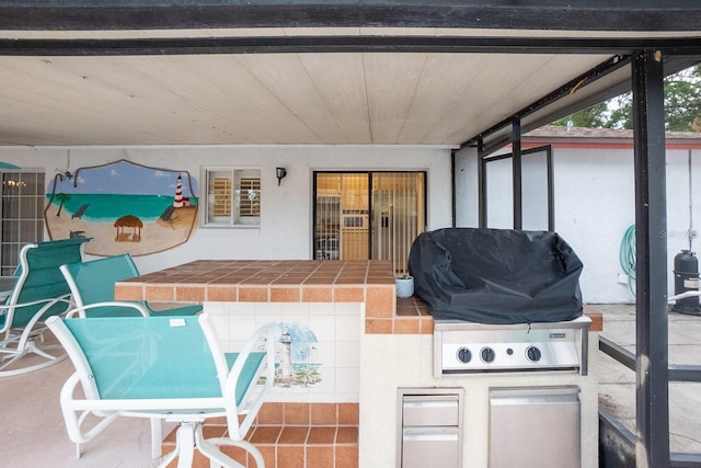 view of patio featuring grilling area