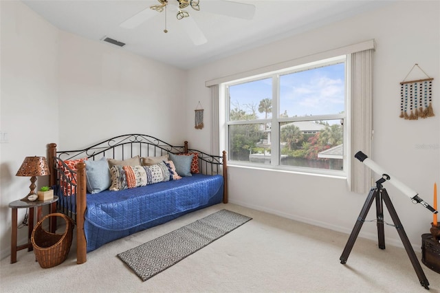 34 Clermont Ct, Palm Coast, FL 32137 - bedroom featuring carpet floors, baseboards, and a ceiling fan