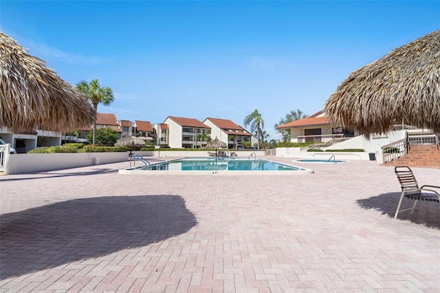 view of pool with a patio area