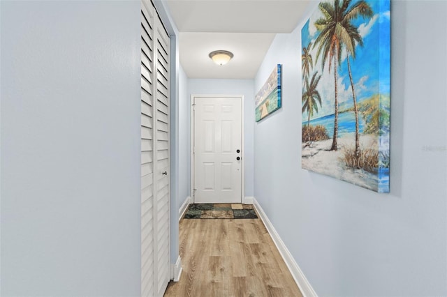 hallway featuring light hardwood / wood-style floors