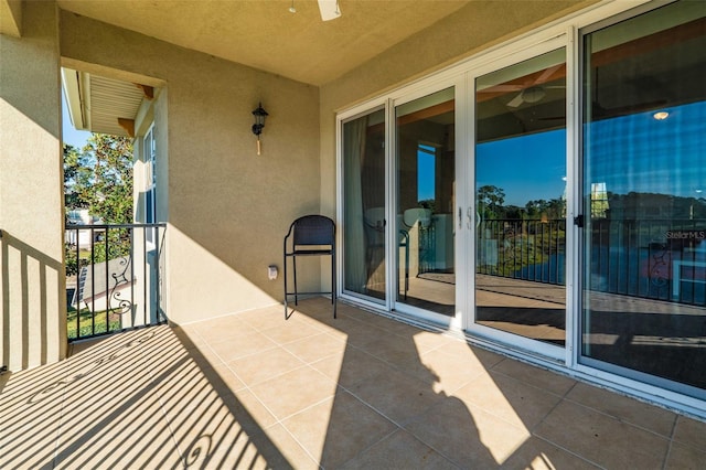 view of patio with a balcony