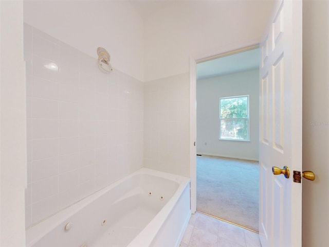 bathroom with tile patterned flooring