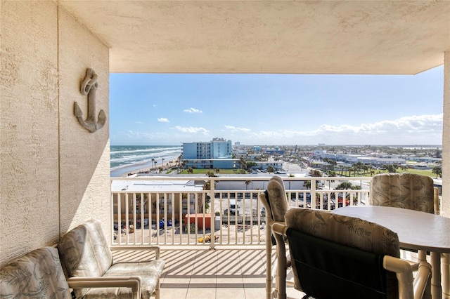 balcony with a water view