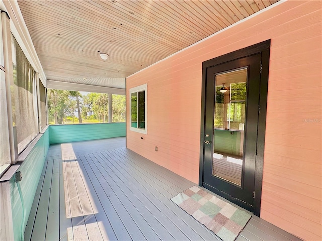 wooden deck featuring a porch