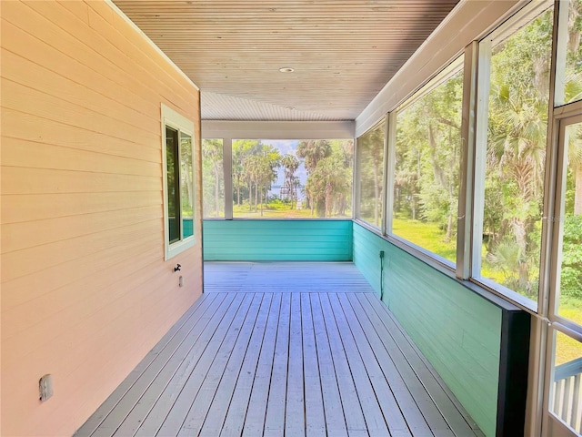 view of unfurnished sunroom