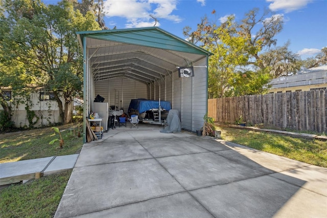 view of car parking with a carport