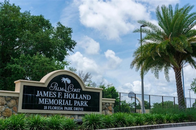 view of community sign