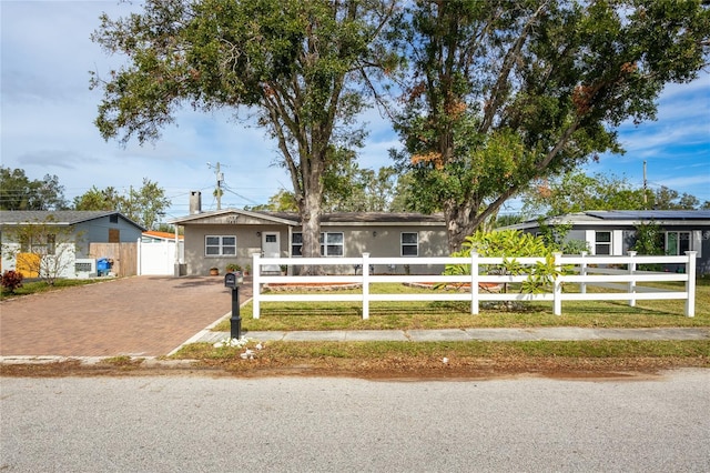 view of single story home