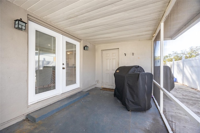 sunroom / solarium with french doors