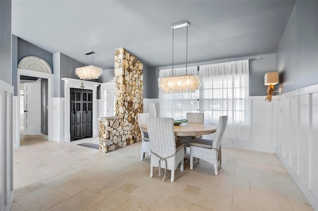 dining room with an inviting chandelier