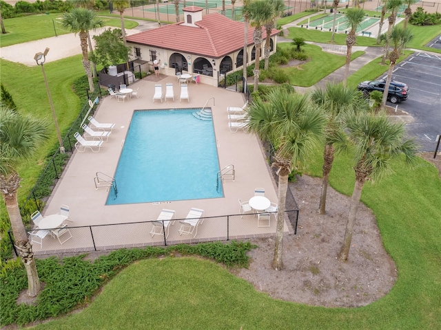 view of pool featuring a patio area