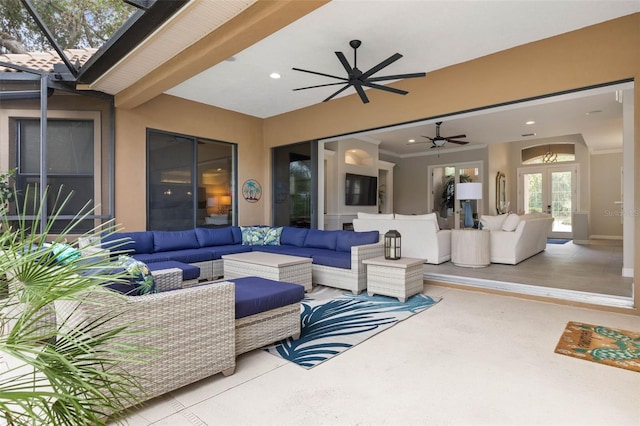 view of patio / terrace featuring an outdoor living space