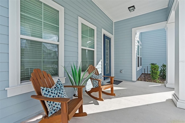 view of patio featuring covered porch