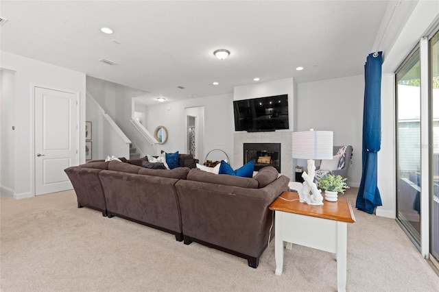 view of carpeted living room