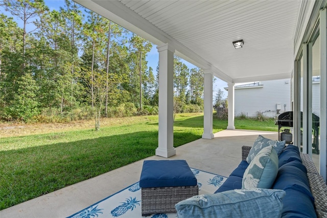 view of patio / terrace with an outdoor living space