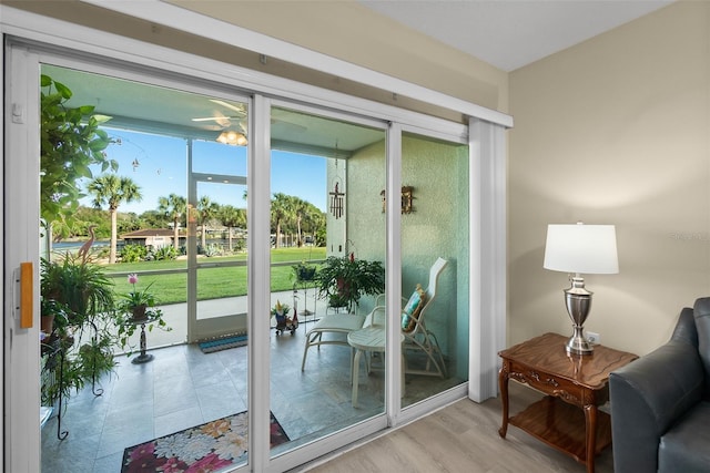 entryway featuring light hardwood / wood-style flooring