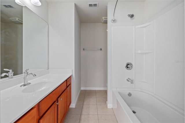 bathroom with tile patterned floors and vanity