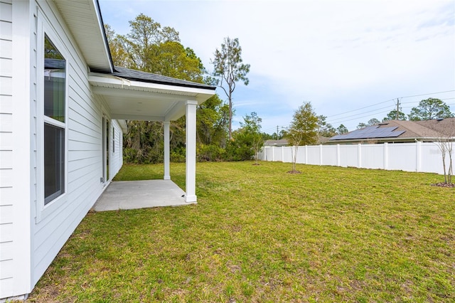 view of yard with a patio area