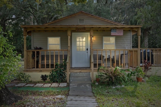 exterior space with covered porch