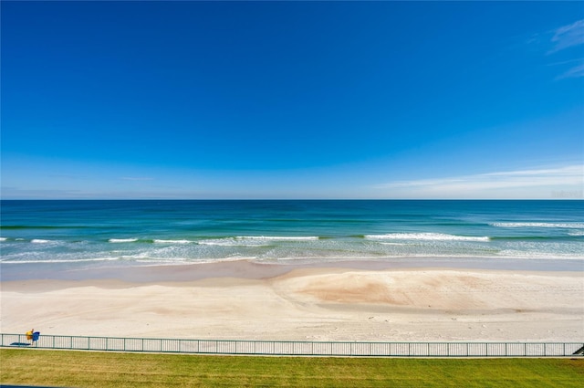 property view of water featuring a view of the beach