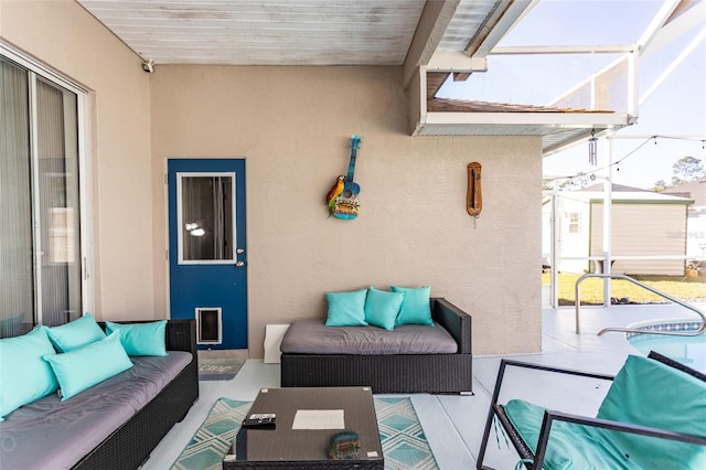 view of patio with an outdoor hangout area