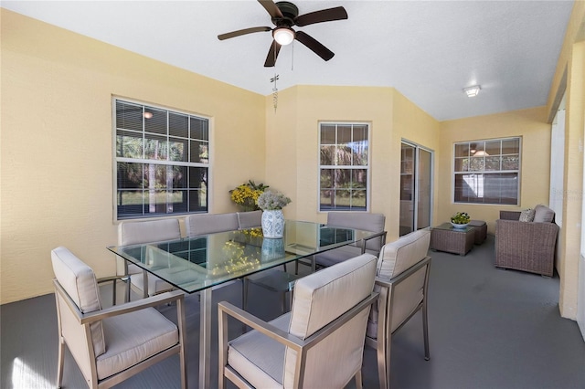 view of patio / terrace featuring ceiling fan