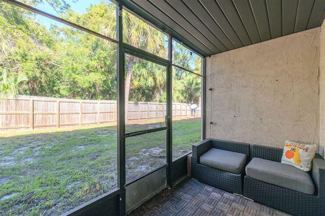 view of unfurnished sunroom