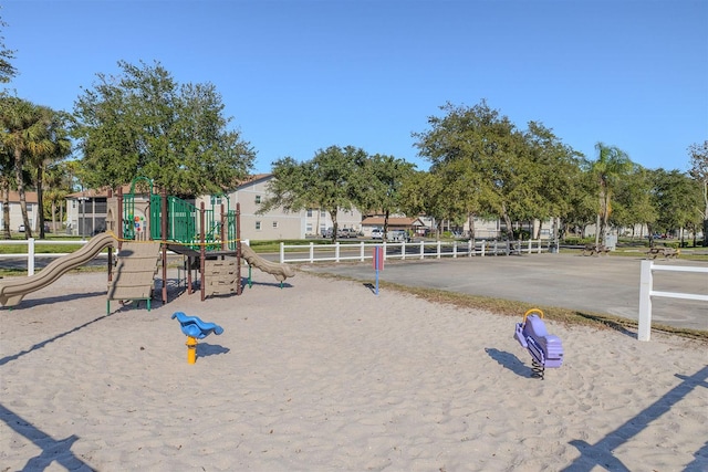 view of community jungle gym