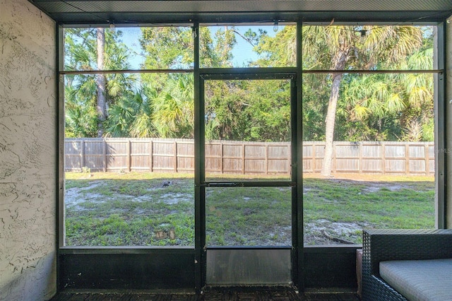 view of unfurnished sunroom