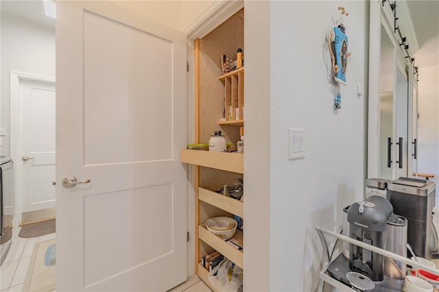 interior space with tile patterned floors