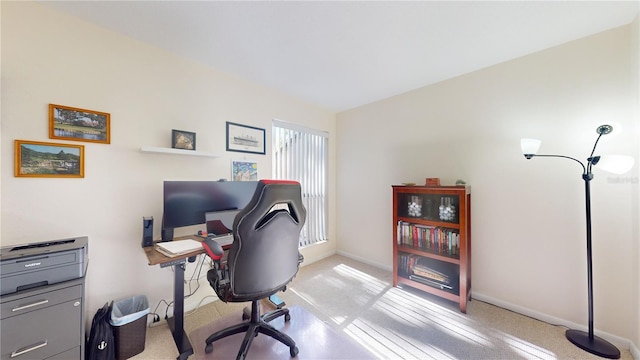 office space with light carpet