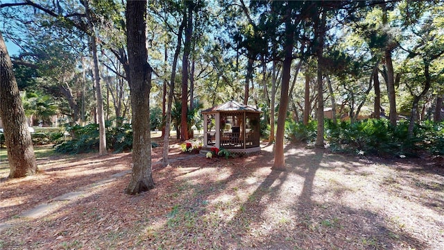 view of yard with a gazebo