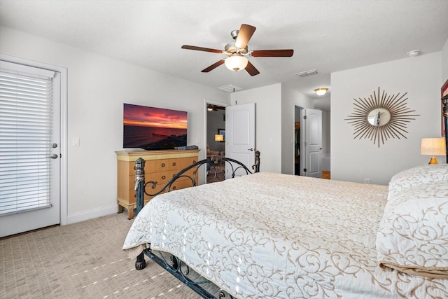 6 Lindsay Dr, Palm Coast, FL 32137 - bedroom featuring a ceiling fan, carpet floors, and baseboards