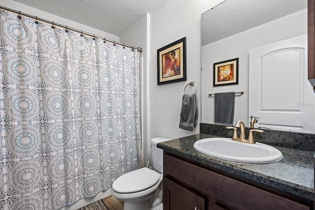 6 Lindsay Dr, Palm Coast, FL 32137 - full bathroom with a textured ceiling, toilet, vanity, and curtained shower