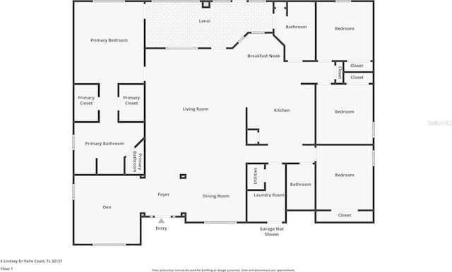 6 Lindsay Dr, Palm Coast, FL 32137 - floor plan / room layout