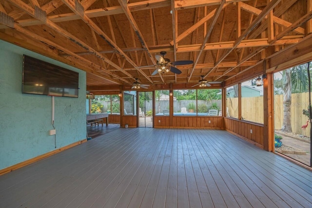 unfurnished sunroom featuring a wealth of natural light