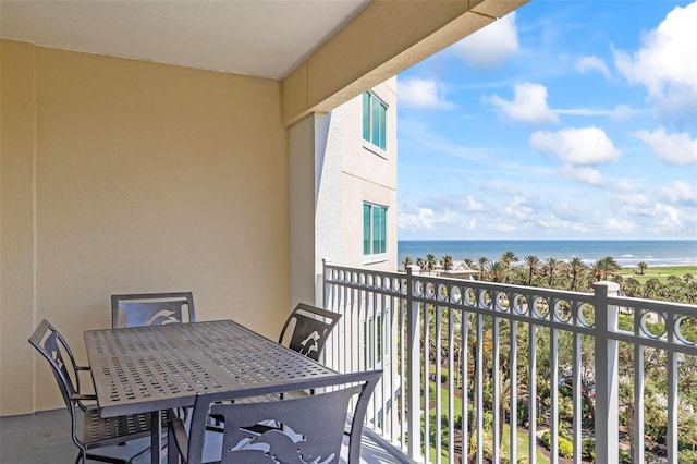 balcony with a water view