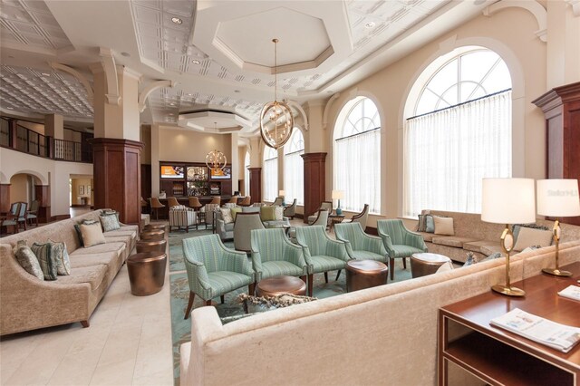 200 Ocean Crest Dr Unit 515, Palm Coast, FL 32137 - lobby featuring a high ceiling and crown molding