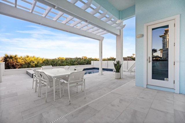 view of patio with a pergola