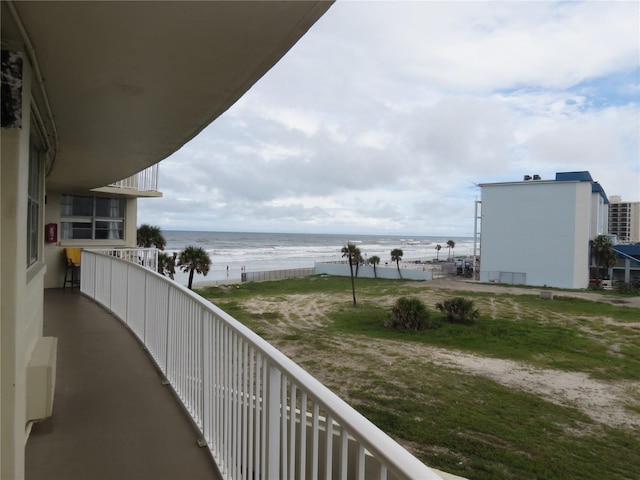 balcony with a water view