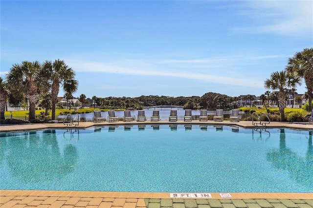 pool with a patio area