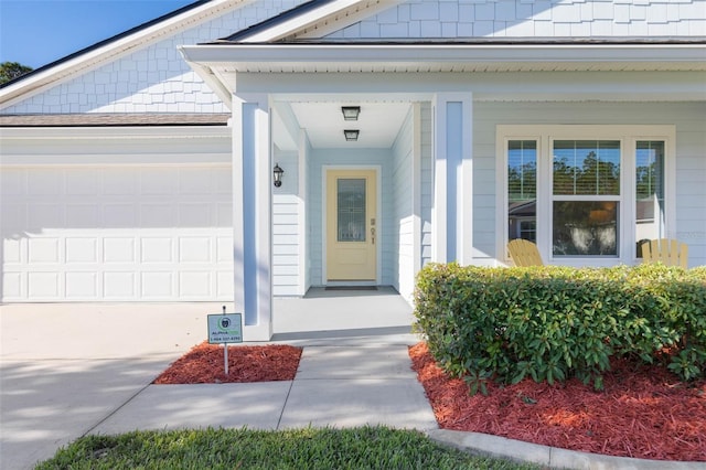 entrance to property with a garage