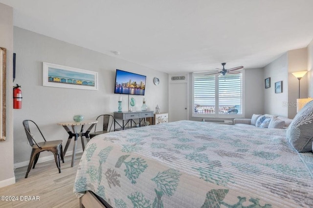 bedroom featuring light wood-type flooring