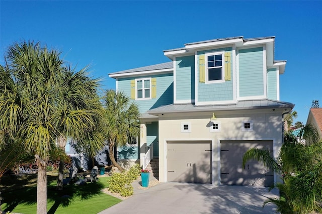 view of front of house with a garage