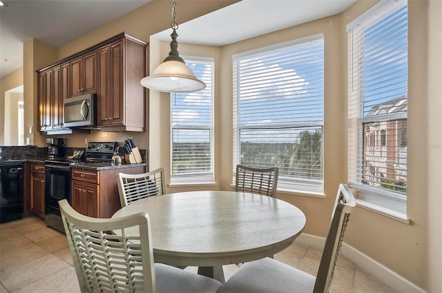 view of tiled dining room