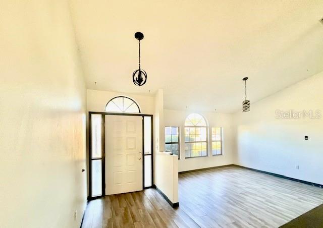 entrance foyer featuring hardwood / wood-style flooring