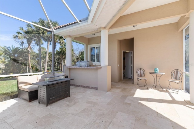 67 Island Estates Pkwy, Palm Coast, FL 32137 - view of patio featuring a lanai and area for grilling