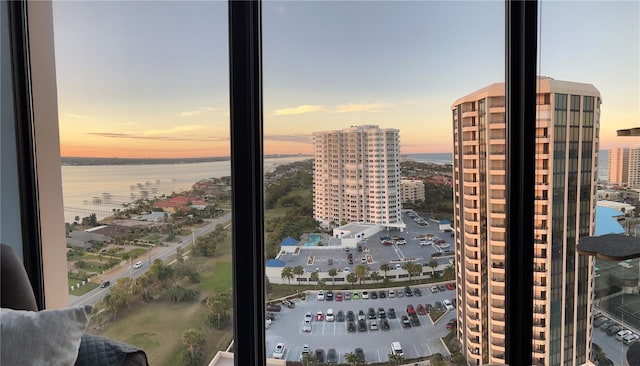 view of city featuring a water view