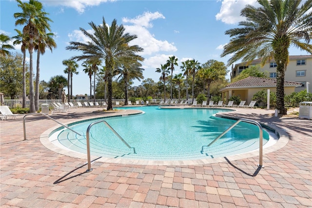 view of pool with a patio