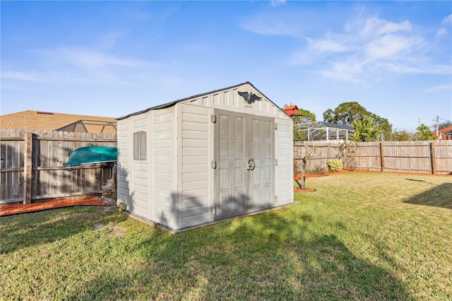 54 Fieldstone Ln, Palm Coast, FL 32137 - view of shed with a fenced backyard
